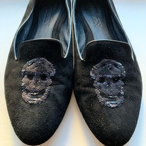 ALEXANDER MCQUEEN SKULL SUEDE BALLET FLATS (9)